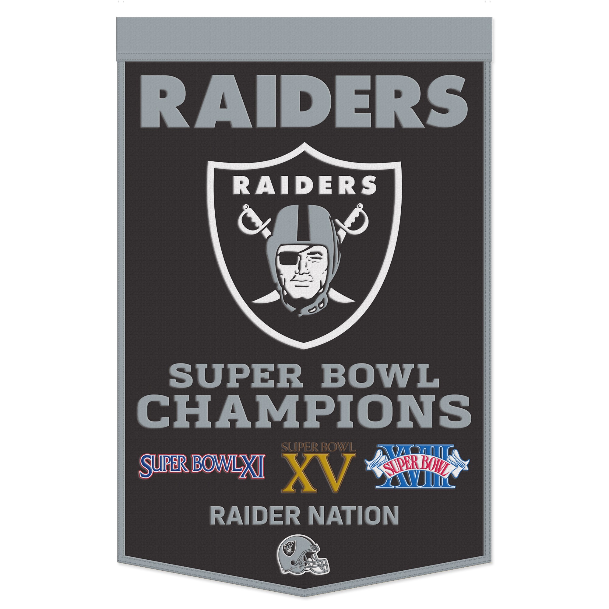 【公式グッズ】NFL レイダース ペナント ウィンクラフト (24X38 Wool Banner-Championship)