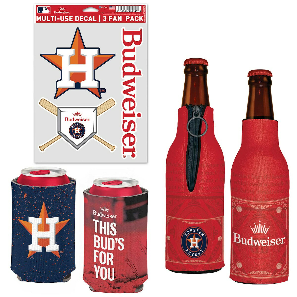 【公式グッズ】MLB アストロズ 缶クーラー ウィンクラフト (Can Cooler, Bottle Cooler, Decal Pack - ..