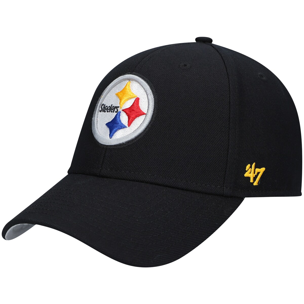 NFL スティーラーズ アジャスタブル キャップ '47 /フォーティーセブン メンズ ブラック (NFL MVP Structured Adjustable)