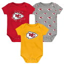 【公式グッズ】NFL チーフス ロンパースセット Outerstuff(アウタースタッフ) ベビー レッド (24 Newborn Team Starter 3...