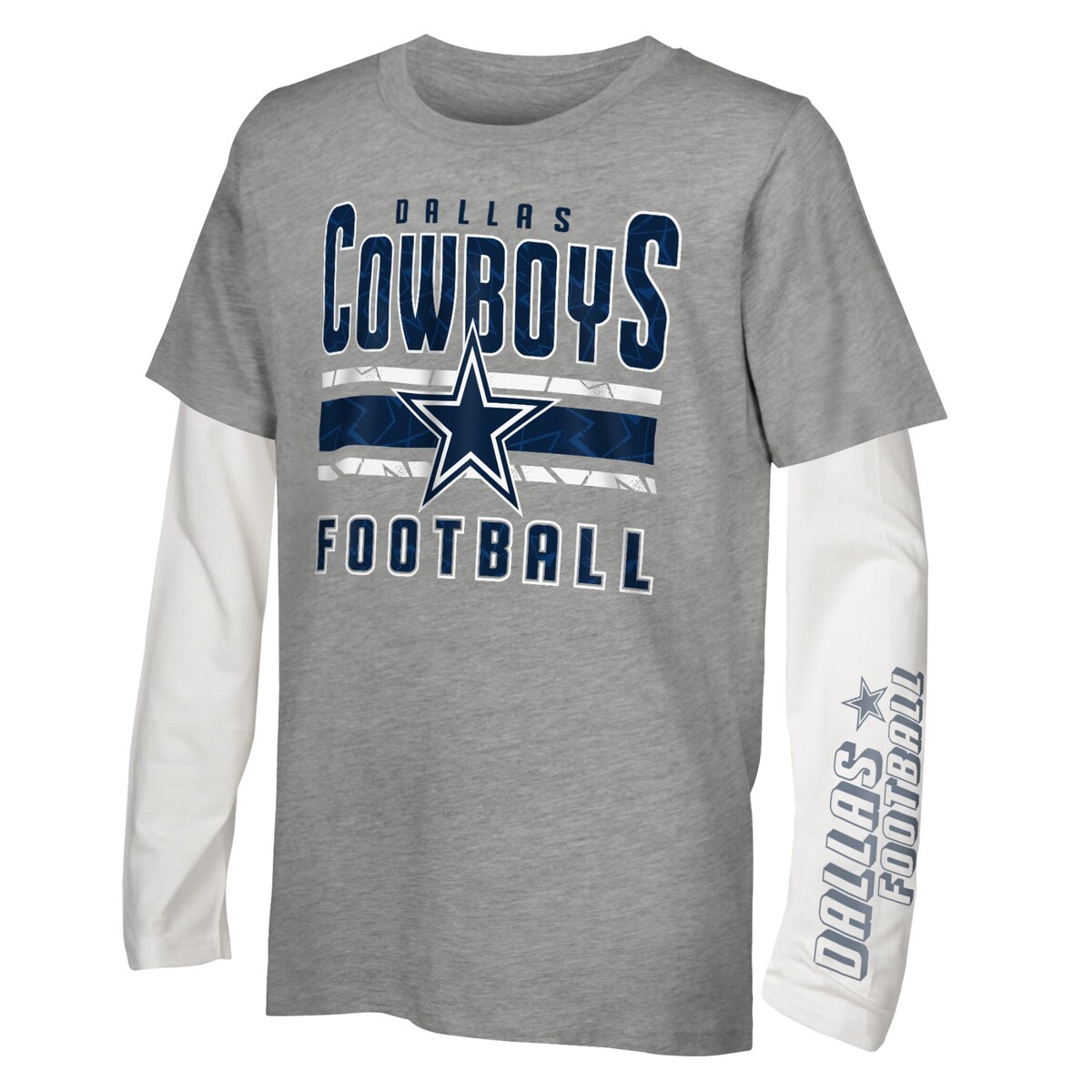 【公式グッズ】NFL カウボーイズ Tシャツ Outerstuff トドラー・幼児サイズ ヘザーグレイ (24 Juvenile In the Mix 3 in1 Combo Tee)(4)