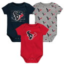 【公式グッズ】NFL テキサンズ ロンパースセット Outerstuff ベビー ネイビー (24 Newborn Team Starter 3 Pack Cr...