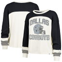 【公式グッズ】NFL カウボーイズ 長袖 Tシャツ(プラスサイズ) '47 /フォーティーセブン レディース クリーム (DOUBLE HEADER CURVE 47 TONI LS PLUS TEE)
