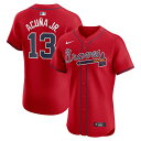 【公式グッズ】MLB ブレーブス ロナルド・アクーニャJr. オルタネイト エリート ユニフォーム Nike ナイキ メンズ レッド (Nike Mens El...