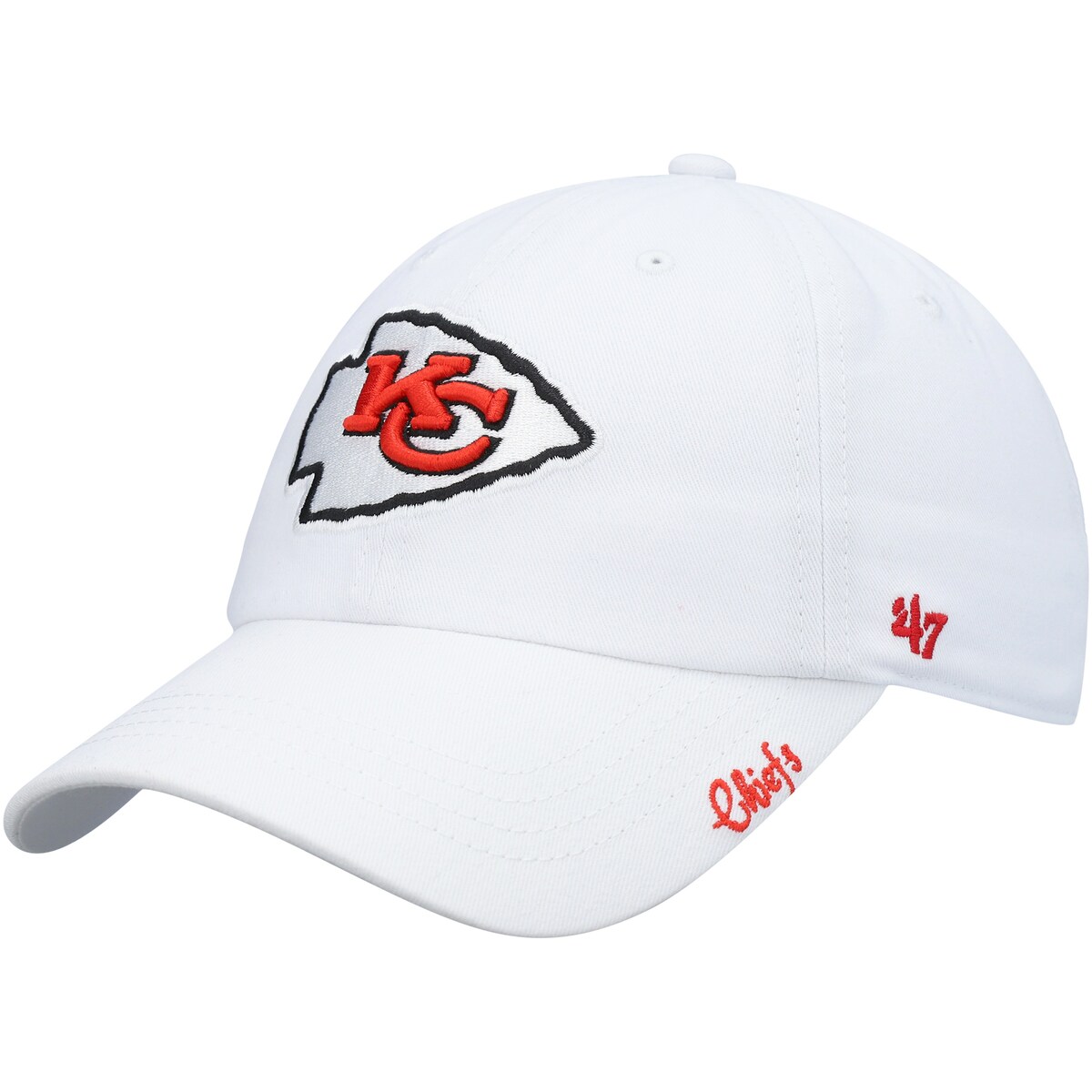 【公式グッズ】NFL チーフス アジャスタブル キャップ '47 /フォーティーセブン レディース ホワイト (NFL Womens Miata Clean Up White)