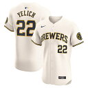 【公式グッズ】MLB ブルワーズ クリスチャン・イェリッチ ホーム エリート ユニフォーム Nike/ナイキ メンズ クリーム (Nike Mens Elite Player Jersey SP24)