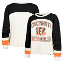 【公式グッズ】NFL ベンガルズ ラグラン シャツ (長袖) '47 /フォーティーセブン レディース クリーム (NFL Women's Double Header Curve Toni LST)