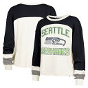 【公式グッズ】NFL シーホークス ラグラン シャツ (長袖) '47 /フォーティーセブン レディース クリーム (NFL Women's Double Header Curve Toni LST)