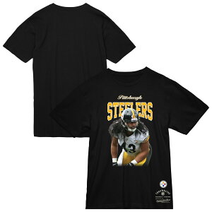 【公式グッズ】NFL スティーラーズ トロイ・ポラマル Tシャツ Mitchell & Ness(ミッチェル&ネス) メンズ ブラック (Men's N&N Retired Player Graphic Sideline SST)