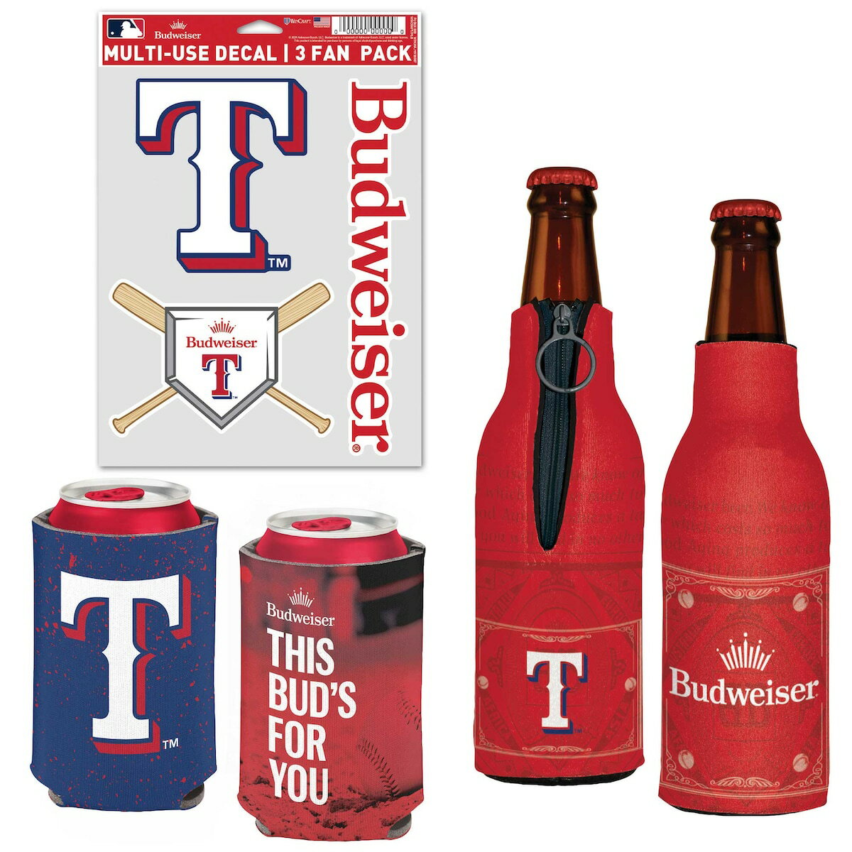 【公式グッズ】MLB レンジャーズ 缶クーラー ウィンクラフト (Can Cooler, Bottle Cooler, Decal Pack ..
