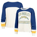 【公式グッズ】NFL チャージャーズ ラグラン シャツ (長袖) '47 レディース クリーム (DOUBLE HEADER CURVE TONI L T W)(4)