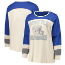 【公式グッズ】NFL シーホークス 長袖 Tシャツ(プラスサイズ) '47 /フォーティーセブン レディース クリーム (DOUBLE HEADER CURVE 47 TONI LS PLUS TEE)