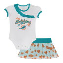 【公式グッズ】NFL ドルフィンズ キッズウェアセット Outerstuff(アウタースタッフ) ベビー アクア (24 Newborn Love My Team Creeper and Skirt Set)