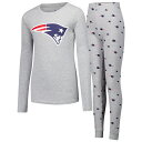 エントリーでポイント 5倍【公式グッズ】NFL ペイトリオッツ パジャマ Outerstuff(アウタースタッフ) キッズ ヘザーグレイ (24 Youth LS Tee and Pant Sleep Set)(4)