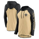【公式グッズ】NFL セインツ フルジップ パーカー Fanatics(ファナティクス) レディース ゴールド (24 Women's LC Sleeve Sc...