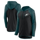 【公式グッズ】NFL イーグルス フルジップ パーカー Fanatics(ファナティクス) レディース ブラック (24 Women's LC Sleeve Script Poly Full-Zip Hood)(4)