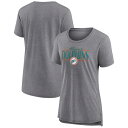 【公式グッズ】NFL ドルフィンズ Tシャツ Fanatics/ファナティクス レディース ヘザーグレイ (24 Women's Up the Middle T...