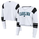 エントリーでポイント 5倍【公式グッズ】NFL パンサーズ 長袖 Tシャツ Fanatics(ファナティクス) レディース ホワイト (24 Women's Stretch Cropped Long Sleeve Fashion Tee)(4)