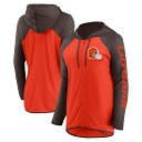 【公式グッズ】NFL ブラウンズ フルジップ パーカー Fanatics(ファナティクス) レディース オレンジ (24 Women's LC Sleeve S...