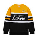 【公式グッズ】NBA レイカーズ トレーナー Mitchell & Ness(ミッチェル&ネス) メンズ ブラック (NBA MNC FA24 Unisex HWC Vintage Logo Head Coach Crew Sweatshirt)