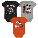 【公式グッズ】NFL ベンガルズ ロンパースセット Outerstuff(アウタースタッフ) ベビー ブラック (24 Newborn 3-Peat 3 Pac...