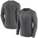 【公式グッズ】NFL ペイトリオッツ 長袖 Tシャツ Fanatics(ファナティクス) メンズ ヘザーチャコール (Men's QVC Poly Blackout LS)