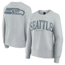 エントリーでポイント 5倍【公式グッズ】NFL シーホークス トレーナー Fanatics(ファナティクス) レディース グレイ (24 Womens Signature Elements Cotton Fleece Crew)(4)