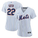 【公式グッズ】MLB メッツ ファン・ソト ホーム ユニフォーム (レプリカ) Nike ナイキ レディース ホワイト (Women's MLB Nike Official Replica Player Jersey)