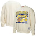 【公式グッズ】NBA ウォリアーズ トレーナー Mitchell & Ness/ミッチェル&ネス レディース クリーム (NBA Mitchell & Ness Women's Brush Bucket Crewneck)