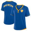 【公式グッズ】MLB ブルワーズ ラグラン Tシャツ Fanatics(ファナティクス) レディース ロイヤル (FANATICS THROWBACK, REL...