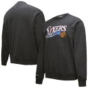【公式グッズ】NBA 76ers トレーナー Mitchell & Ness(ミッチェル&ネス) メンズ ブラック (NBA Mitchell & Ness Men's SP25 MNC HWC Blackout Collection Vintage Snow Wash Crew Sweatshirt)