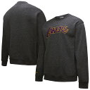 【公式グッズ】NBA レイカーズ トレーナー Mitchell & Ness(ミッチェル&ネス) メンズ ブラック (NBA Mitchell & Ness Men's SP25 MNC HWC Blackout Collection Vintage Snow Wash Crew Sweatshirt)