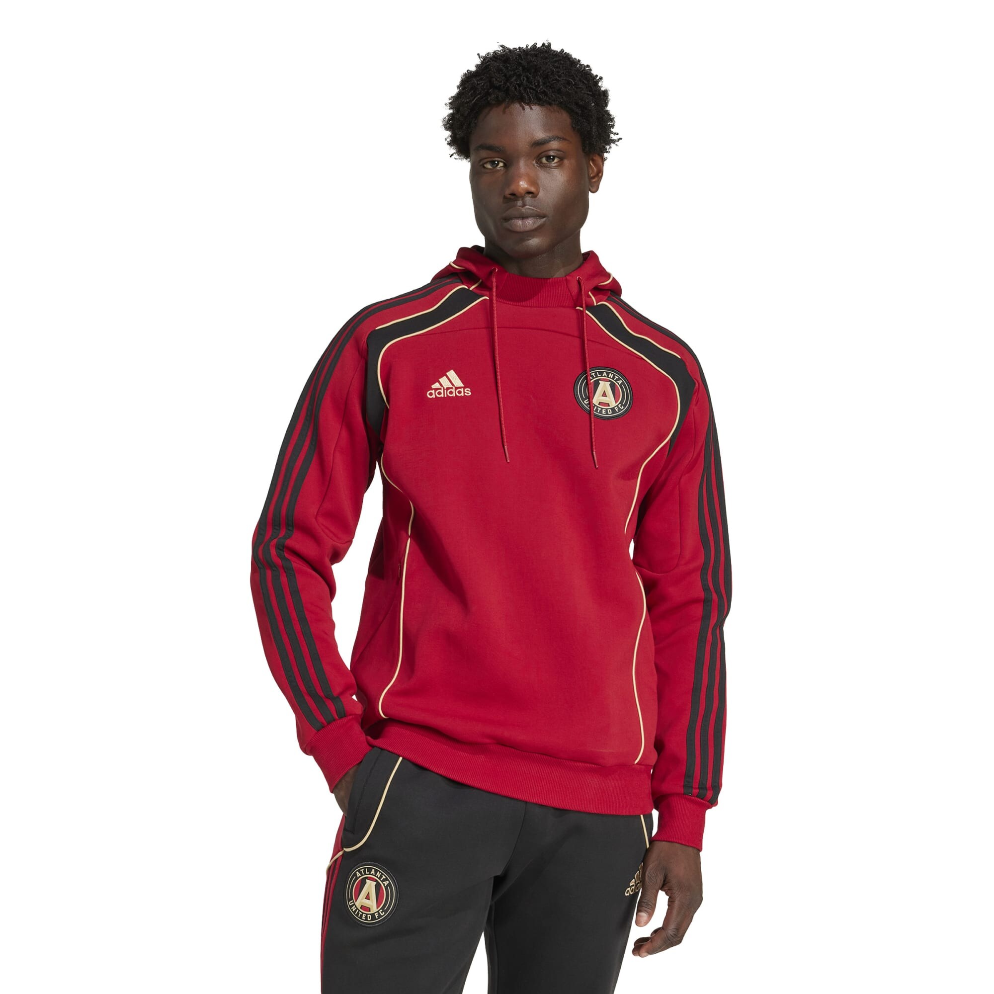 【公式グッズ】MLS アトランタ・ユナイテッドFC プルオーバー パーカー Adidas/アディダス メンズ レッド (ADI Men's 2025 Travel PO Hood)