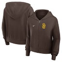 【公式グッズ】MLB パドレス ジャケット Nike ナイキ レディース ブラウン (Women's Nike MLB Lightweight FZ Hood)