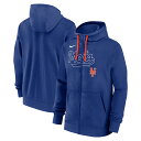 【公式グッズ】MLB メッツ ジップアップ パーカー Nike ナイキ メンズ ロイヤル (Men's Nike MLB Knockout Script Full Zip Fleece)
