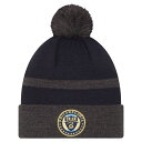 【公式グッズ】MLS ユニオン ニット帽 New Era(ニューエラ) メンズ ネイビー (NWE Men's 2025 Kickoff Cuffed Pom Knit)