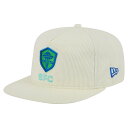 【公式グッズ】MLS サウンダーズFC スナップバック キャップ New Era/ニューエラ メンズ クリーム (NWE Men's 2025 Kickoff Golfer)