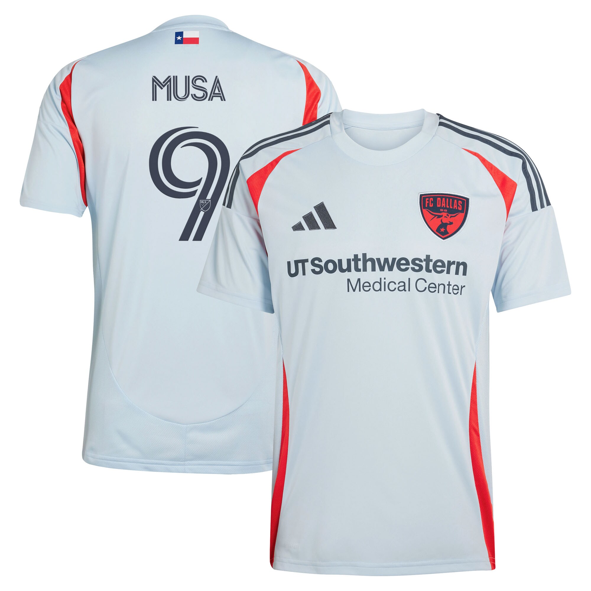 エントリーでポイント7倍【公式グッズ】MLS FCダラス ペター・ムサ レプリカ ユニフォーム Adidas/アディダス メンズ ライトブルー (2025 Men's MLS Replica Player Jersey)