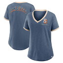 【公式グッズ】MLB パドレス Vネック Tシャツ Fanatics/ファナティクス レディース ネイビー (FANATICS RELAXED FIT, LOW...