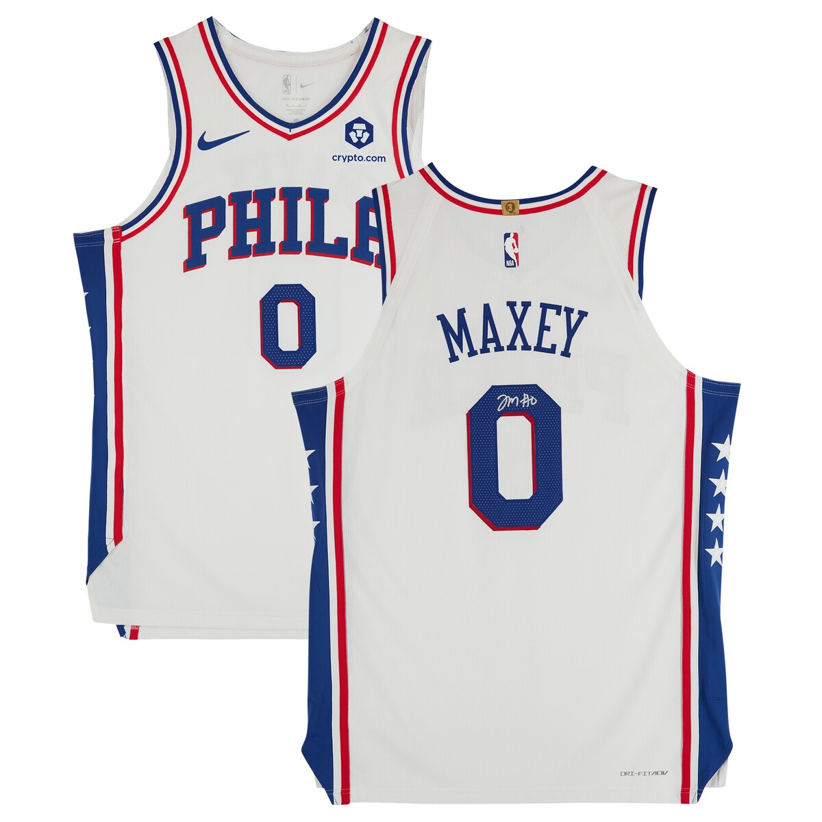 【公式シリアル番号付】NBA 76ers タイリース・マクシー 直筆サイン ユニフォーム Fanatics Authentic/ファナティクスオーセンティック (AUT BK JERSEY 45366)