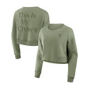 【公式グッズ】MLB ブルワーズ トレーナー Fanatics(ファナティクス) レディース オリーブ (Studio Women's Fleece Crew)