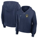 【公式グッズ】MLB ブルワーズ ジャケット Nike ナイキ レディース ネイビー (Women's Nike MLB Lightweight FZ Hood...