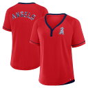 【公式グッズ】MLB エンゼルス ラグラン Tシャツ Fanatics/ファナティクス レディース レッド (FANATICS RELAXED FIT, LOW...