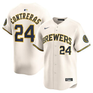 【公式グッズ】MLB ブルワーズ ウィリアム・コントレラス オルタネイト リミテッド ユニフォーム Nike ナイキ メンズ クリーム (2025 Nike Men's Ltd Players Jerseys - FTF NTP Master Style)