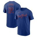 【公式グッズ】MLB メッツ フランシスコ・リンドーア ネーム&ナンバー Tシャツ Nike ナイキ メンズ ロイヤル (2025 Men's Nike Fuse N&N Tee)(4)