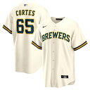 【公式グッズ】MLB ブルワーズ ネスター・コーテズ ホーム ユニフォーム (レプリカ) Nike/ナイキ メンズ クリーム (Men's Nike 1.0 Replica Player Jersey)