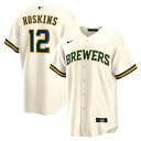 【公式グッズ】MLB ブルワーズ リース・ホスキンス ホーム ユニフォーム (レプリカ) Nike/ナイキ メンズ クリーム (Men's Nike 1.0 Replica Player Jersey)