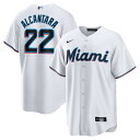 【公式グッズ】MLB マーリンズ サンディ・アルカンタラ レプリカ ユニフォーム Nike ナイキ メンズ ホワイト (T770 Mens Replica Je...