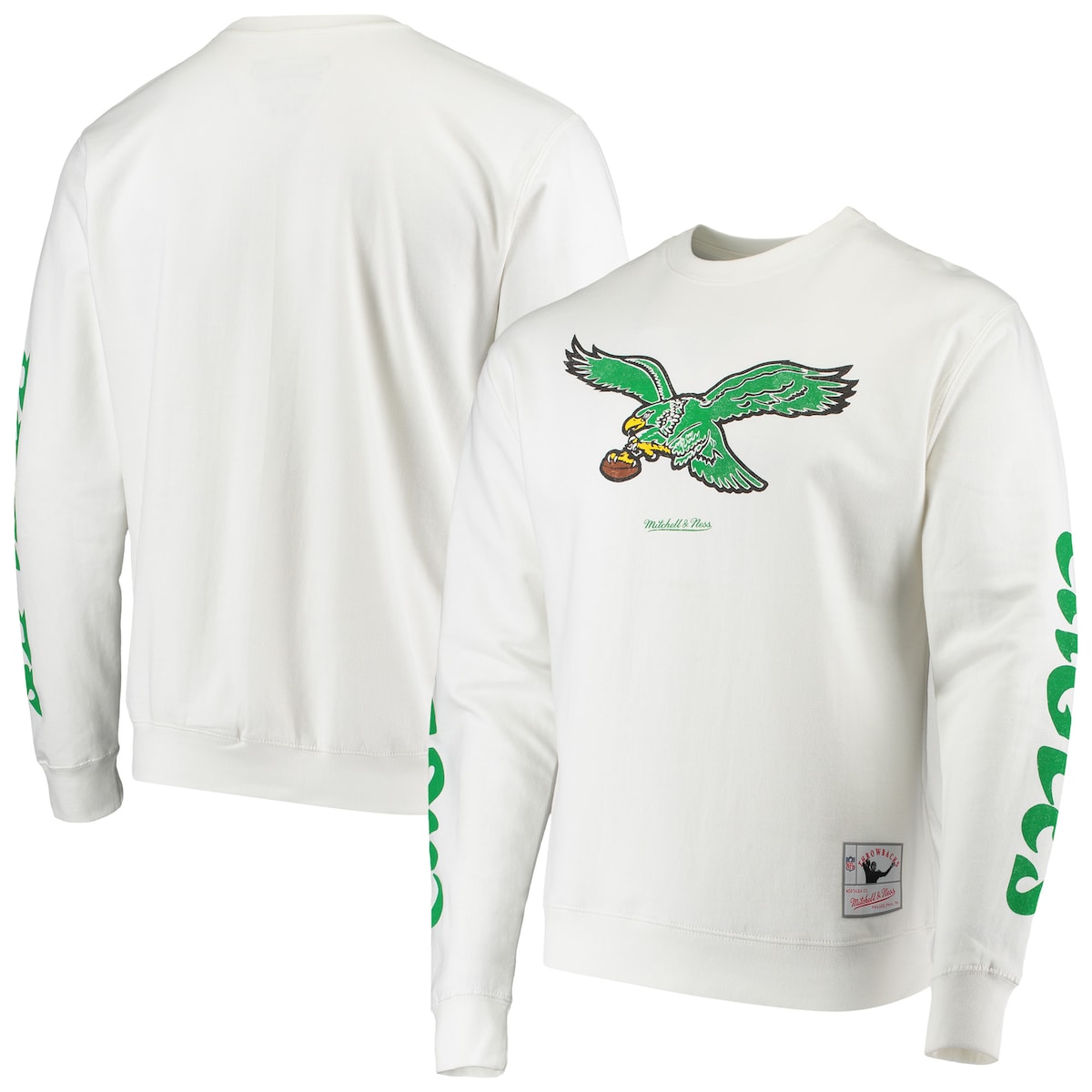 【公式グッズ】NFL イーグルス トレーナー Mitchell & Ness/ミッチェル＆ネス メンズ ホワイト (Mens Rings VIP Champ Crew)