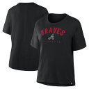 【公式グッズ】MLB ブレーブス Tシャツ Fanatics/ファナティクス レディース ブラック (FANATICS RELAXED FIT LEGACY C...